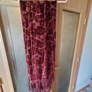 Zazou Luxe Burnout Floral Velvet Long Scarf
